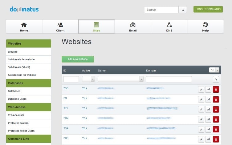 spletno gostovanje dominatus